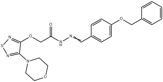 N'-[4-(benzyloxy)benzylidene]-2-{[4-(4-morpholinyl)-1,2,5-thiadiazol-3-yl]oxy}acetohydrazide Struktur