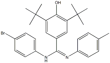 N-(4-bromophenyl)-3,5-ditert-butyl-4-hydroxy-N'-(4-methylphenyl)benzenecarboximidamide Struktur