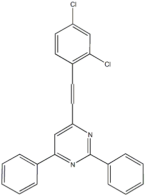 4-[2-(2,4-dichlorophenyl)vinyl]-2,6-diphenylpyrimidine Struktur