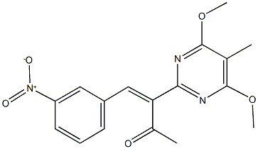 3-(4,6-dimethoxy-5-methyl-2-pyrimidinyl)-4-{3-nitrophenyl}-3-buten-2-one Struktur