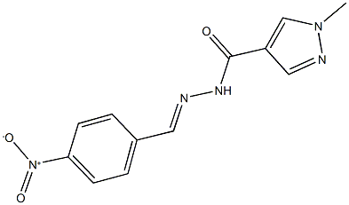 N'-{4-nitrobenzylidene}-1-methyl-1H-pyrazole-4-carbohydrazide Struktur