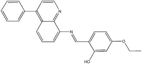 5-ethoxy-2-{[(4-phenyl-8-quinolinyl)imino]methyl}phenol Struktur