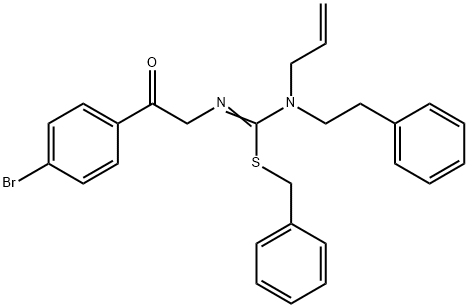 benzyl N-allyl-N'-[2-(4-bromophenyl)-2-oxoethyl]-N-(2-phenylethyl)imidothiocarbamate Struktur