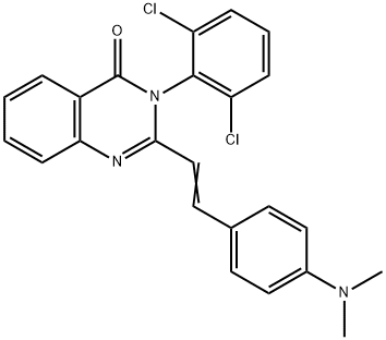 3-(2,6-dichlorophenyl)-2-{2-[4-(dimethylamino)phenyl]vinyl}-4(3H)-quinazolinone Struktur