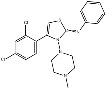 N-(4-(2,4-dichlorophenyl)-3-(4-methyl-1-piperazinyl)-1,3-thiazol-2(3H)-ylidene)-N-phenylamine Struktur