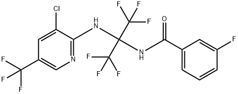 N-[1-{[3-chloro-5-(trifluoromethyl)-2-pyridinyl]amino}-2,2,2-trifluoro-1-(trifluoromethyl)ethyl]-3-fluorobenzamide Struktur