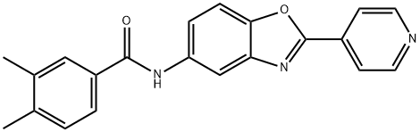 3,4-dimethyl-N-[2-(4-pyridinyl)-1,3-benzoxazol-5-yl]benzamide Struktur