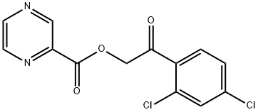 2-(2,4-dichlorophenyl)-2-oxoethyl 2-pyrazinecarboxylate Struktur