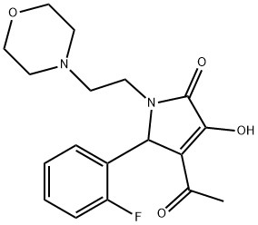 4-acetyl-5-(2-fluorophenyl)-3-hydroxy-1-[2-(4-morpholinyl)ethyl]-1,5-dihydro-2H-pyrrol-2-one Struktur