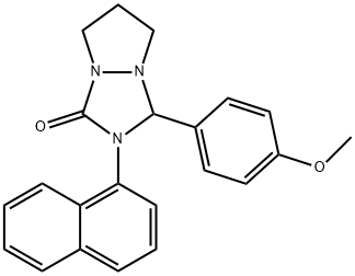 3-(4-methoxyphenyl)-2-(1-naphthyl)tetrahydro-1H,5H-pyrazolo[1,2-a][1,2,4]triazol-1-one Struktur