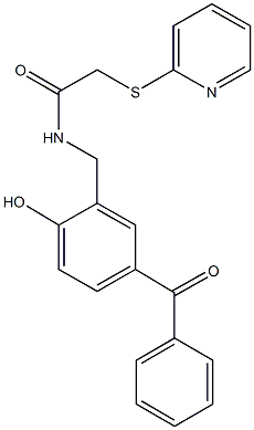 N-(5-benzoyl-2-hydroxybenzyl)-2-(2-pyridinylsulfanyl)acetamide Struktur