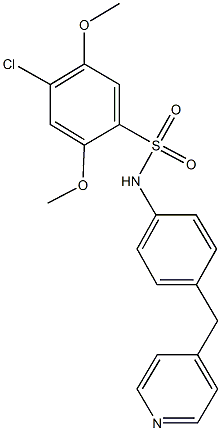 4-chloro-2,5-dimethoxy-N-[4-(4-pyridinylmethyl)phenyl]benzenesulfonamide Struktur