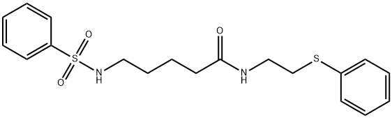 N-[2-(phenylsulfanyl)ethyl]-5-[(phenylsulfonyl)amino]pentanamide Struktur