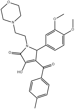 5-(3,4-dimethoxyphenyl)-3-hydroxy-4-(4-methylbenzoyl)-1-[2-(4-morpholinyl)ethyl]-1,5-dihydro-2H-pyrrol-2-one Struktur