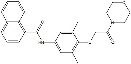 N-{3,5-dimethyl-4-[2-(4-morpholinyl)-2-oxoethoxy]phenyl}-1-naphthamide Struktur