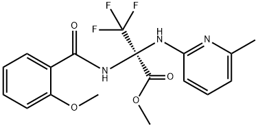 methyl 3,3,3-trifluoro-2-[(2-methoxybenzoyl)amino]-2-[(6-methylpyridin-2-yl)amino]propanoate Struktur