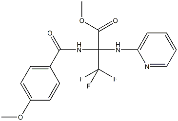 methyl 3,3,3-trifluoro-2-[(4-methoxybenzoyl)amino]-2-(pyridin-2-ylamino)propanoate Struktur