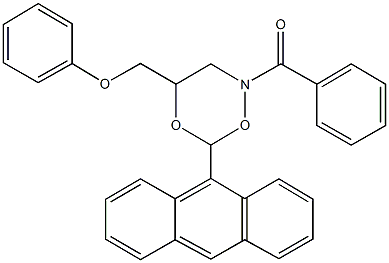 [6-(9-anthryl)-2-benzoyl-1,5,2-dioxazinan-4-yl]methyl phenyl ether Struktur