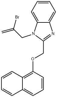 1-(2-bromo-2-propenyl)-2-[(1-naphthyloxy)methyl]-1H-benzimidazole Struktur