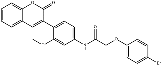 2-(4-bromophenoxy)-N-[3-methoxy-4-(2-oxo-2H-chromen-3-yl)phenyl]acetamide Struktur