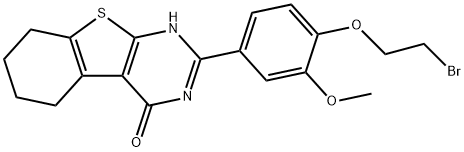 2-[4-(2-bromoethoxy)-3-methoxyphenyl]-5,6,7,8-tetrahydro[1]benzothieno[2,3-d]pyrimidin-4(3H)-one Struktur