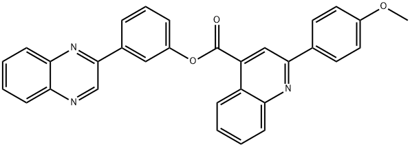 3-(2-quinoxalinyl)phenyl 2-(4-methoxyphenyl)-4-quinolinecarboxylate Struktur