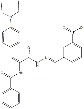 N-{2-[4-(diethylamino)phenyl]-1-[(2-{3-nitrobenzylidene}hydrazino)carbonyl]vinyl}benzamide Struktur