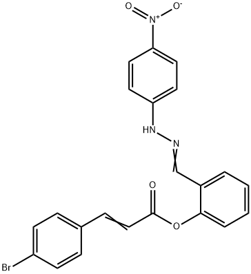 2-(2-{4-nitrophenyl}carbohydrazonoyl)phenyl 3-(4-bromophenyl)acrylate Struktur