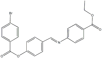 4-({[4-(ethoxycarbonyl)phenyl]imino}methyl)phenyl 4-bromobenzoate Struktur