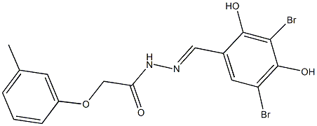 N'-(3,5-dibromo-2,4-dihydroxybenzylidene)-2-(3-methylphenoxy)acetohydrazide Struktur