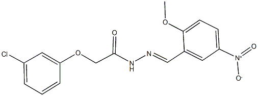 2-(3-chlorophenoxy)-N'-{5-nitro-2-methoxybenzylidene}acetohydrazide Struktur