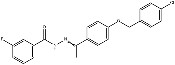 N'-(1-{4-[(4-chlorobenzyl)oxy]phenyl}ethylidene)-3-fluorobenzohydrazide Struktur