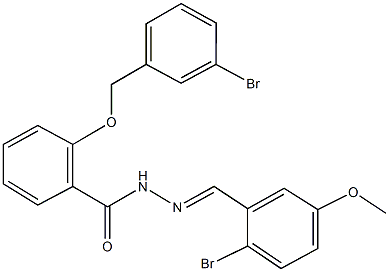 2-[(3-bromobenzyl)oxy]-N'-(2-bromo-5-methoxybenzylidene)benzohydrazide Struktur