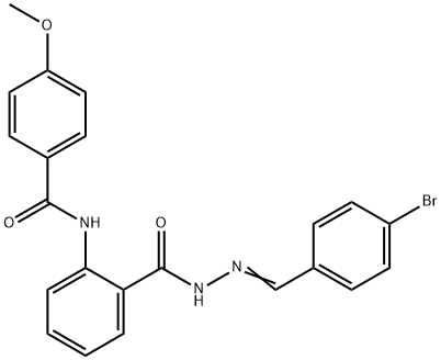 N-(2-{[2-(4-bromobenzylidene)hydrazino]carbonyl}phenyl)-4-methoxybenzamide Struktur