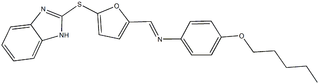 N-{[5-(1H-benzimidazol-2-ylsulfanyl)-2-furyl]methylene}-N-[4-(pentyloxy)phenyl]amine Struktur