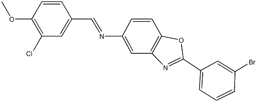 N-[2-(3-bromophenyl)-1,3-benzoxazol-5-yl]-N-(3-chloro-4-methoxybenzylidene)amine Struktur