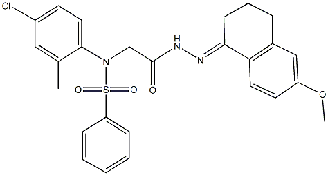 N-(4-chloro-2-methylphenyl)-N-{2-[2-(6-methoxy-3,4-dihydro-1(2H)-naphthalenylidene)hydrazino]-2-oxoethyl}benzenesulfonamide Struktur