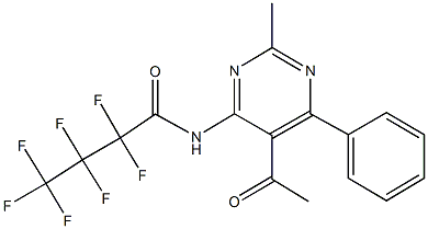 N-(5-acetyl-2-methyl-6-phenyl-4-pyrimidinyl)-2,2,3,3,4,4,4-heptafluorobutanamide Struktur