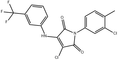 3-chloro-1-(3-chloro-4-methylphenyl)-4-[3-(trifluoromethyl)anilino]-1H-pyrrole-2,5-dione Struktur