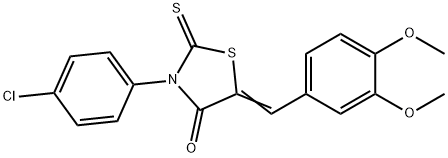 3-(4-chlorophenyl)-5-(3,4-dimethoxybenzylidene)-2-thioxo-1,3-thiazolidin-4-one Struktur