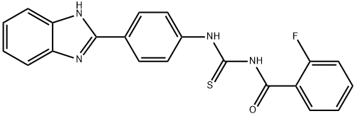 N-[4-(1H-benzimidazol-2-yl)phenyl]-N'-[(2-fluorophenyl)carbonyl]thiourea Struktur