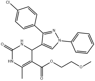 2-methoxyethyl 4-[3-(4-chlorophenyl)-1-phenyl-1H-pyrazol-4-yl]-6-methyl-2-oxo-1,2,3,4-tetrahydro-5-pyrimidinecarboxylate Struktur