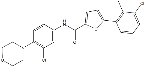 5-(3-chloro-2-methylphenyl)-N-[3-chloro-4-(4-morpholinyl)phenyl]-2-furamide Struktur