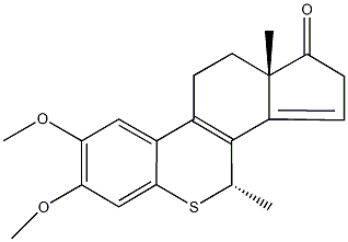 7,8-dimethoxy-4,11a-dimethyl-4,10,11,11a-tetrahydroindeno[4,5-c]thiochromen-1(2H)-one Struktur