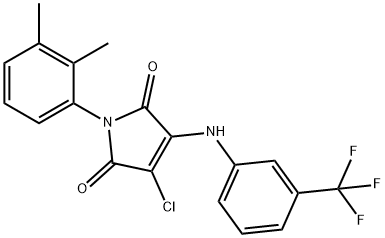 3-chloro-1-(2,3-dimethylphenyl)-4-[3-(trifluoromethyl)anilino]-1H-pyrrole-2,5-dione Struktur