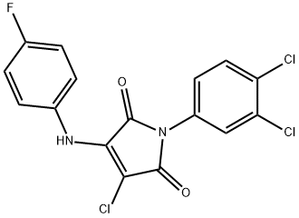 3-chloro-1-(3,4-dichlorophenyl)-4-(4-fluoroanilino)-1H-pyrrole-2,5-dione Struktur