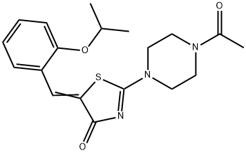 2-(4-acetyl-1-piperazinyl)-5-(2-isopropoxybenzylidene)-1,3-thiazol-4(5H)-one Struktur