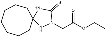 ethyl (3-thioxo-1,2,4-triazaspiro[4.7]dodec-2-yl)acetate Struktur