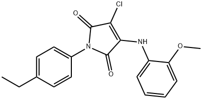 3-chloro-1-(4-ethylphenyl)-4-(2-methoxyanilino)-1H-pyrrole-2,5-dione Struktur