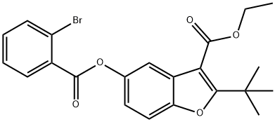 ethyl 5-[(2-bromobenzoyl)oxy]-2-tert-butyl-1-benzofuran-3-carboxylate Struktur